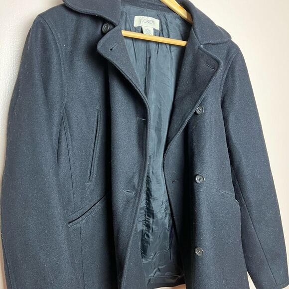 CLEARANCE! Black J. Crew Double Breasted Peacoat Size S EUC - Picture 4 of 5